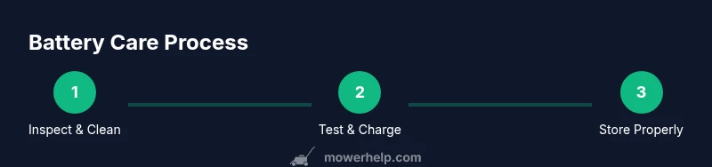 Process diagram for lawn mower battery maintenance
