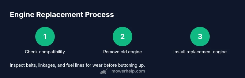 Step-by-step process for replacing a lawn mower engine