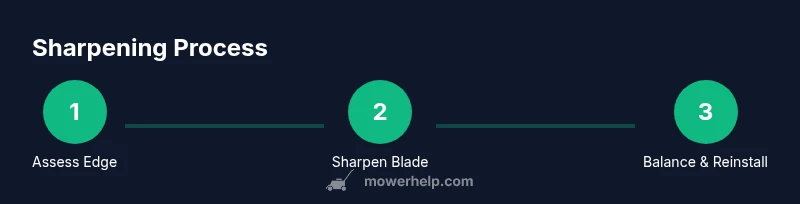 Process flow for sharpening a lawn mower blade