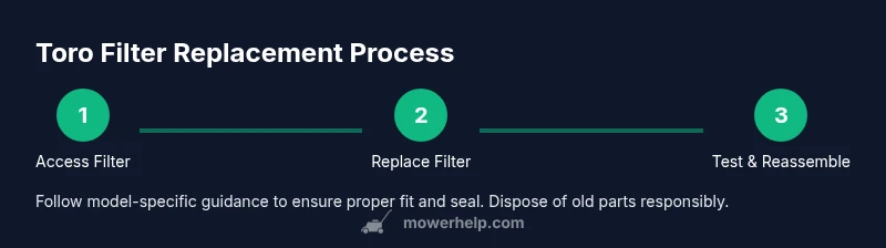 Process flow for Toro mower filter replacement