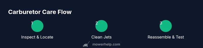 Process infographic showing carburetor care steps