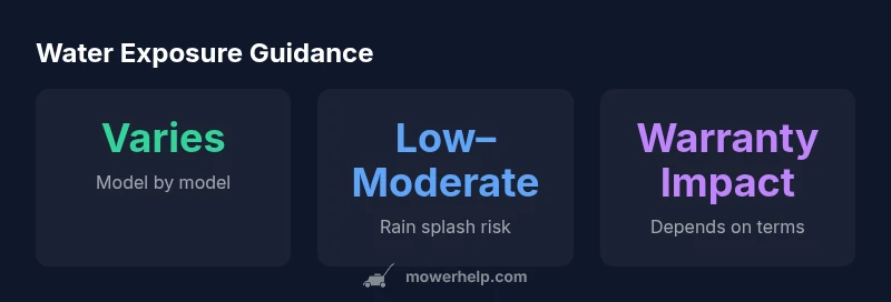 Infographic showing water exposure guidance for lawn mowers