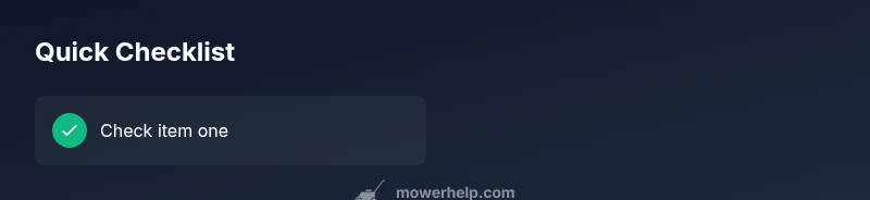 Checklist for diagnosing lawn mower problems