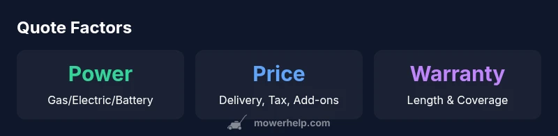 Infographic showing factors influencing lawn mower quotes