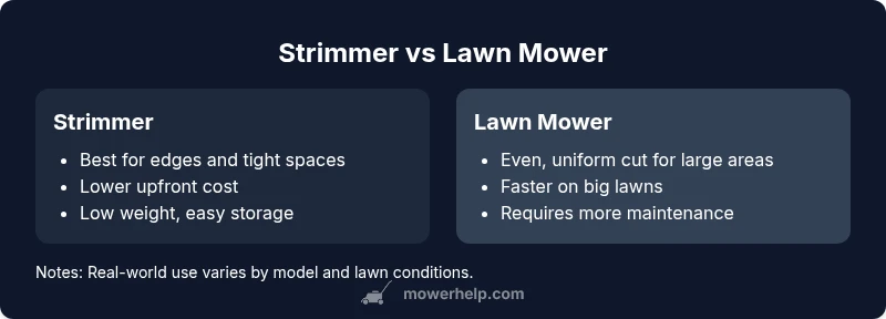 Comparison chart of Strimmer vs Lawn Mower features