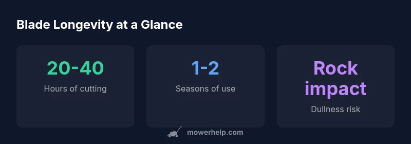 Blade longevity infographic showing hours, seasons, and impact