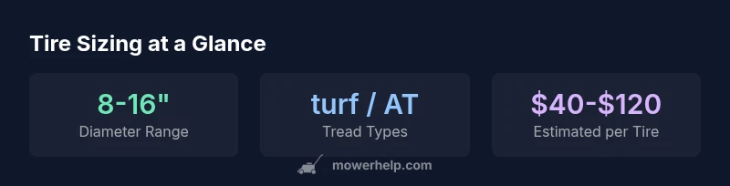 Infographic showing tire sizing and tread options