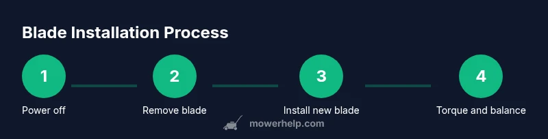 Infographic showing blade installation steps