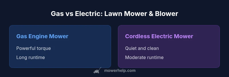 Comparison infographic Gas vs Electric Lawn Mower