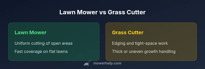 Comparison of lawn mower and grass cutter