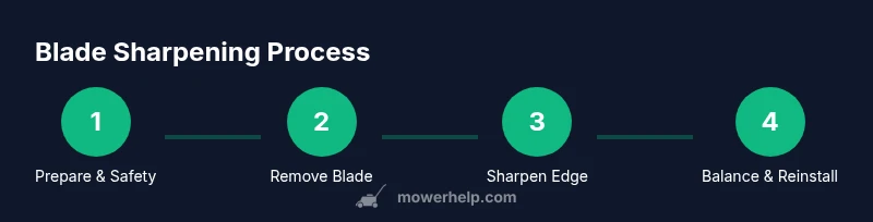 Infographic showing blade sharpening steps