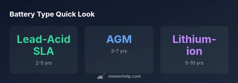 infographic showing 3 battery types and their typical lifespans