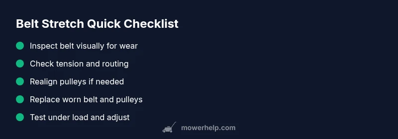 Infographic checklist for belt stretch troubleshooting