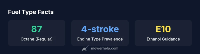 Infographic showing gas types for lawn mowers