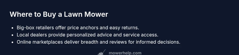 Infographic showing channels to buy lawn mowers