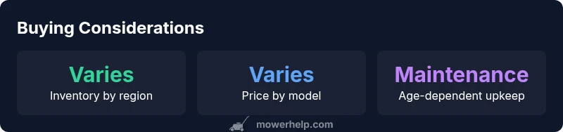 Infographic showing buying considerations for sale lawn mower