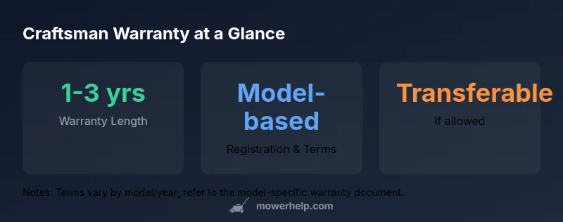 Infographic showing Craftsman mower warranty basics